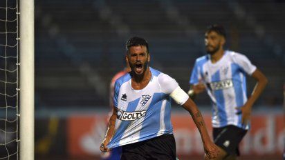 Richard Pellejero celebra un gol por Copa Libertadores ante Unión Española&nbsp; en enero de 2017.&nbsp;