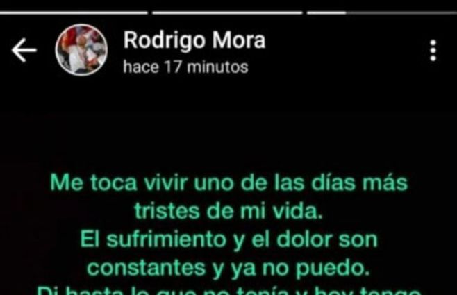 El mensaje de Mora en redes sociales