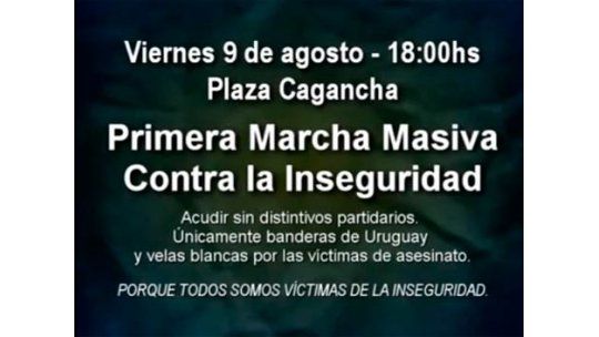 Convocan a marcha contra la inseguridad para este viernes