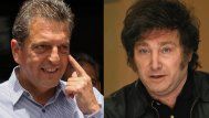 Fotos: AFP. Sergio Massa y Javier Milei.