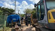 El lugar donde cayó el trabajador. Foto. María Eugenia Scognamiglio, Subrayado.