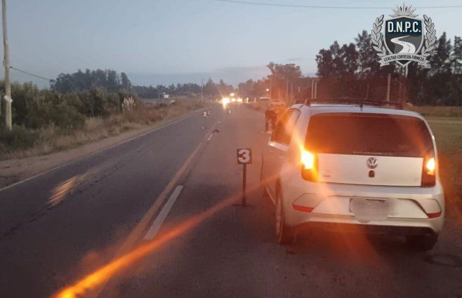 Accidente en ruta 32 de Canelones, un hombre atropellado murió en el lugar. Foto: Policía Caminera.