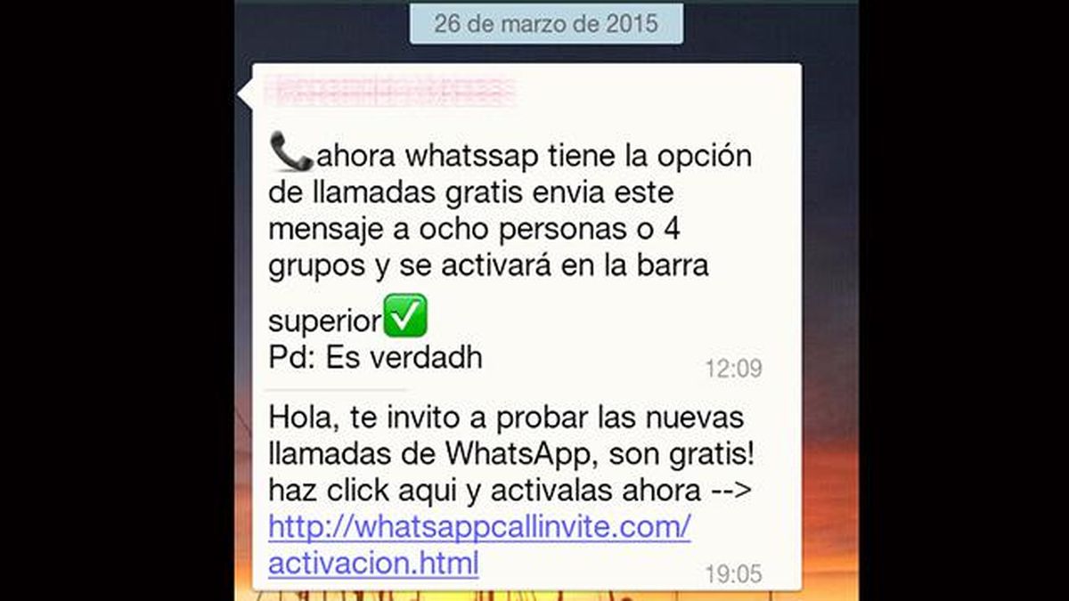 Cuidado! Mensaje sobre llamadas gratis de Whatsapp es una estafa