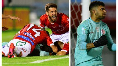 El arquero Nicolás Rossi, 23 años, 1.86 de estatura, saltó del banco para ser el héroe inesperado. El plantel rojo entre el éxtasis y la sorpresa