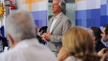 Vázquez haciendo uso de la palabra el 18 de febrero en Pueblo Centenario.&nbsp;