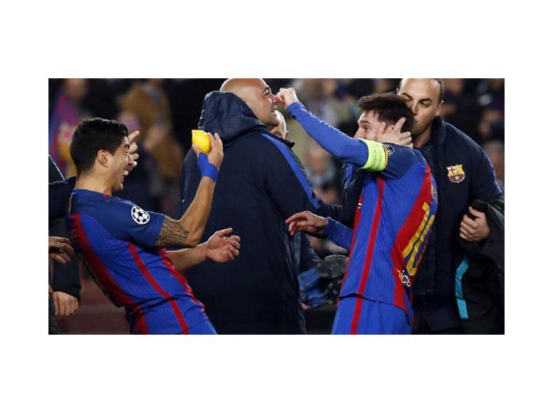 El limón de Suárez, el amuleto de la suerte para la remontada de Barcelona
