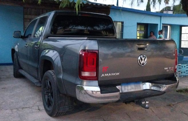 La camioneta incautada en Río Branco. Foto: Ministerio del Interio.