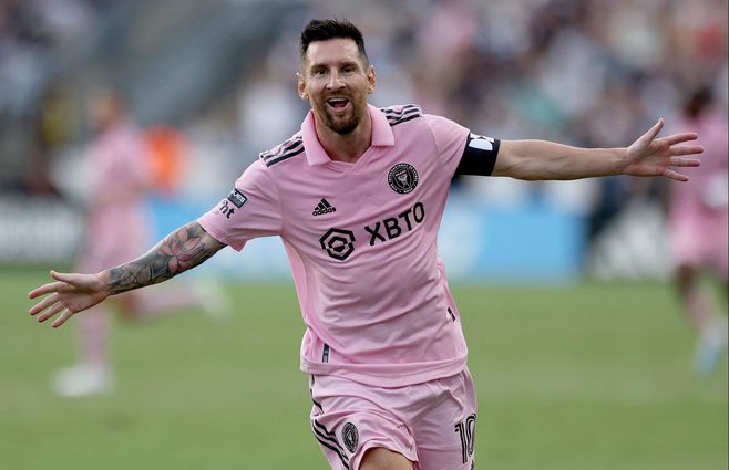 Lionel Messi festeja con el Inter Miami. AFP.