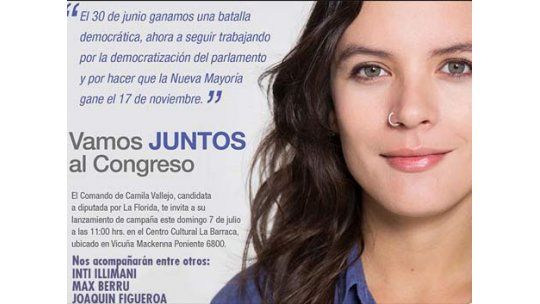 Líder estudiantil chilena es candidata a diputada