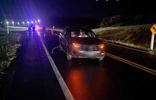 Un ciclista fallecido en ruta 8 de Lavalleja. Foto: Policía Caminera.