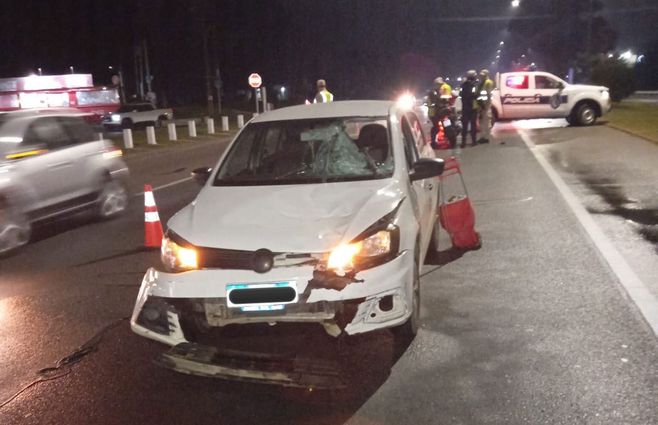 Peatón embestido en ruta Interbalnearia. Foto: Policía Caminera.