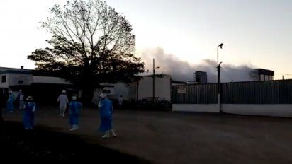 fuga de amoniaco en frigorifico de tararias; hay 8 trabajadores en cti
