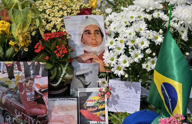 Homenaje a Ayrton Senna. Foto: AFP