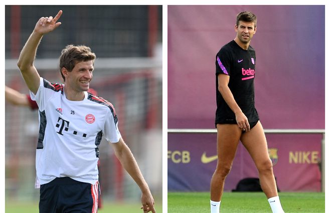 Müller y Piqué, estandartes de Bayern y Barcelona.&nbsp;